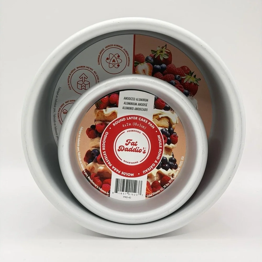 (2) Fat Daddio's Round Layer Cake Pans PRD-63 6 x 3